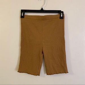 NEW ribbed marrow edge bike shorts yellow mustard